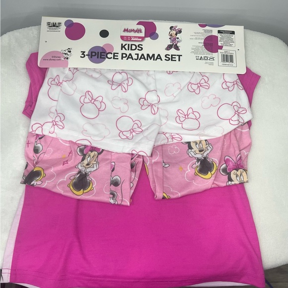 Disney Junior Minnie Mouse Believe kids 3 Piece Pajama Set | Pink | New - Picture 8 of 8